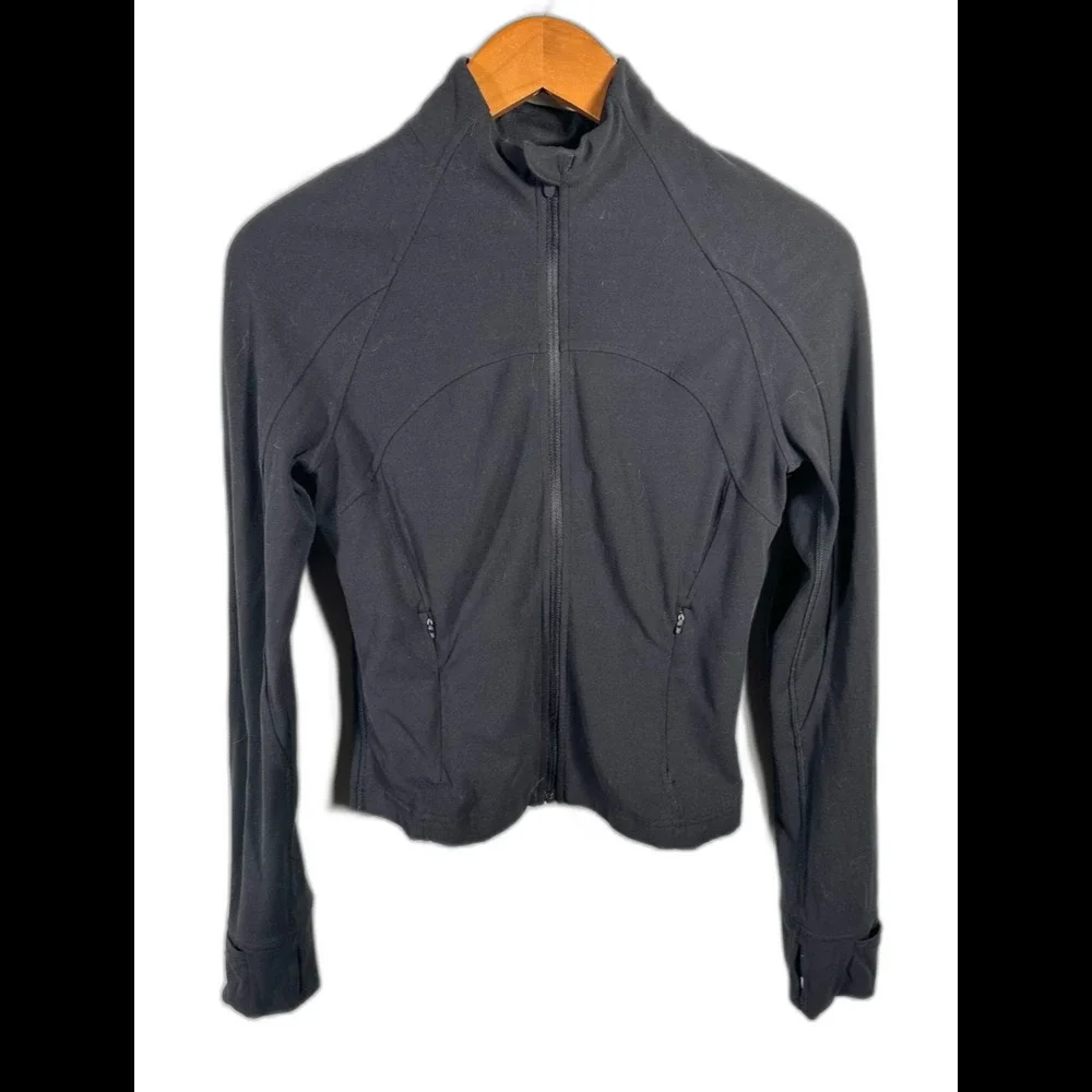 Lululemon Black Nulu Cropped Define Jacket Size 6 Gym Workout Activewear Chic